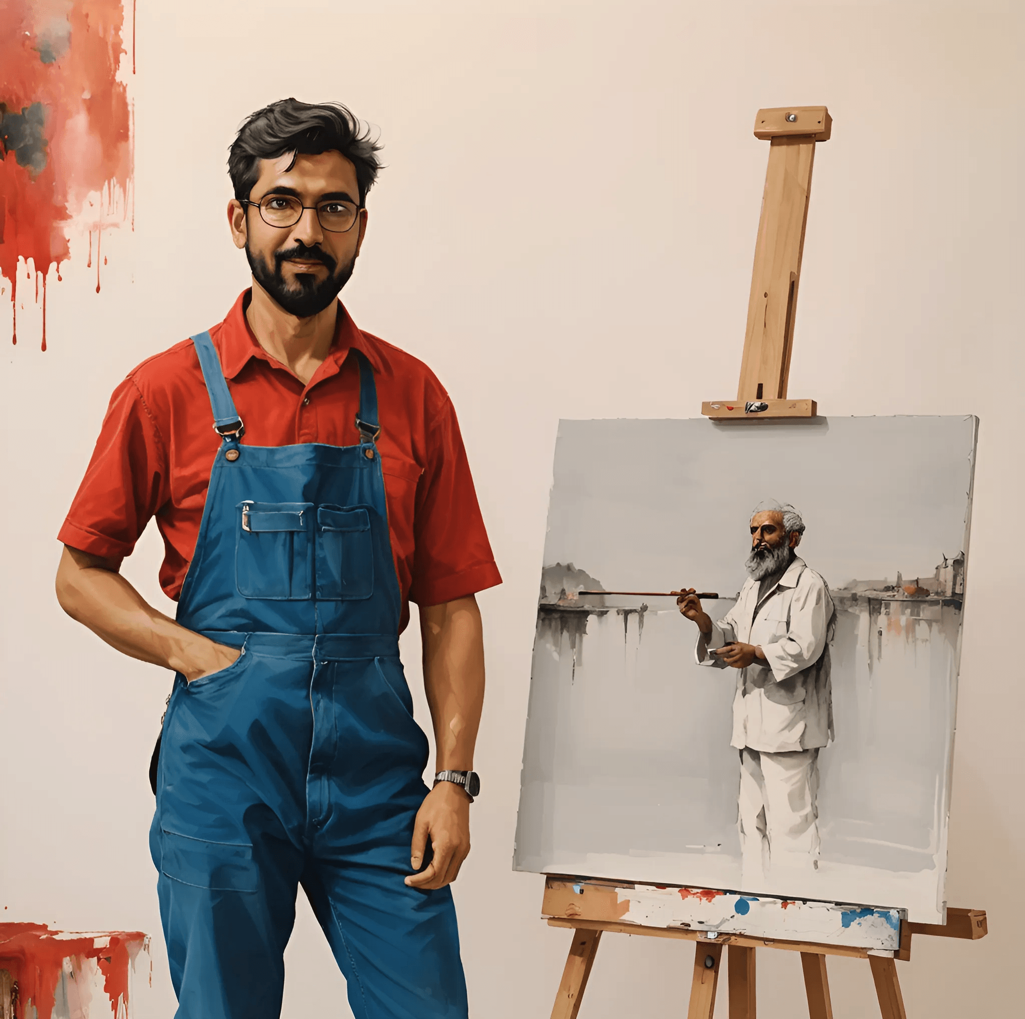 Artist in workshop
